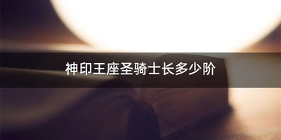 神印王座圣骑士长多少阶